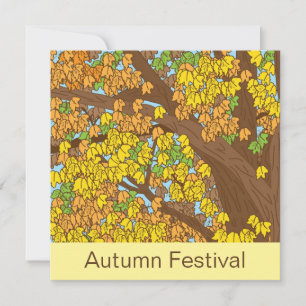 Autumn Festival Colorful Tree Invitation