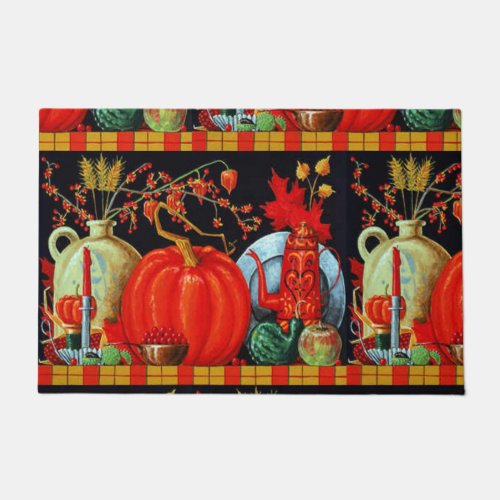 Autumn Festive Antique Painting Pumpkin Decoration Doormat