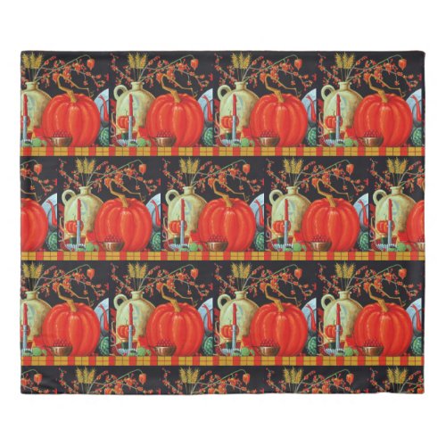 Autumn Festive Antique Painting Pumpkin Decoration Duvet Cover