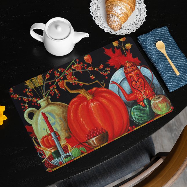Autumn Festive Antique Painting Pumpkin Decoration Placemat (Autumn Festive Antique Painting Pumpkin Decoration Placemat)