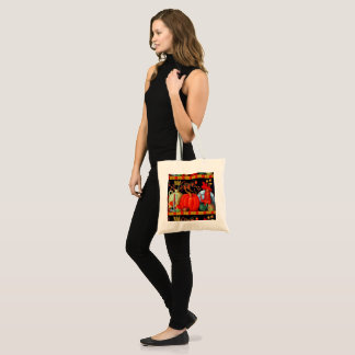 Autumn Festive Antique Painting Pumpkin Decoration Tote Bag