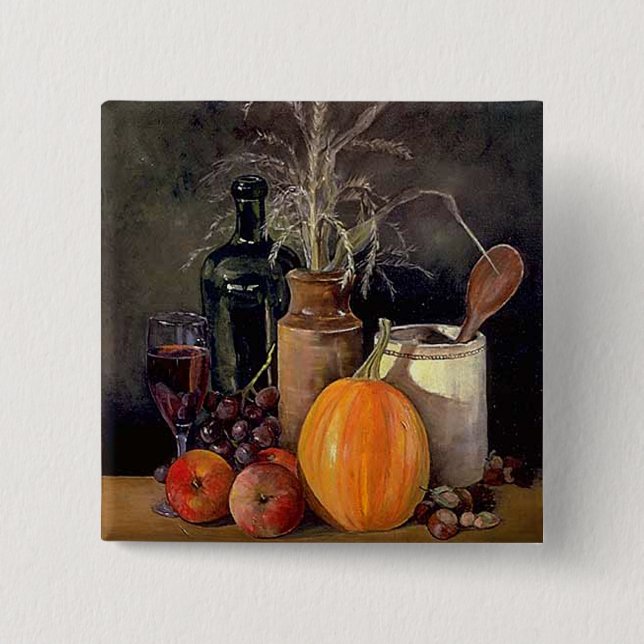 Autumn Festive Table Pinback Button (Front)