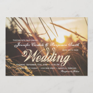 Autumn Field Sunset Fall Wedding Invitations