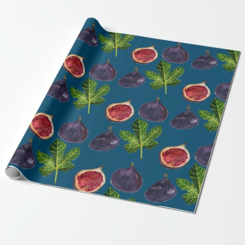 Autumn  FIGS fruity watercolor Wrapping Paper