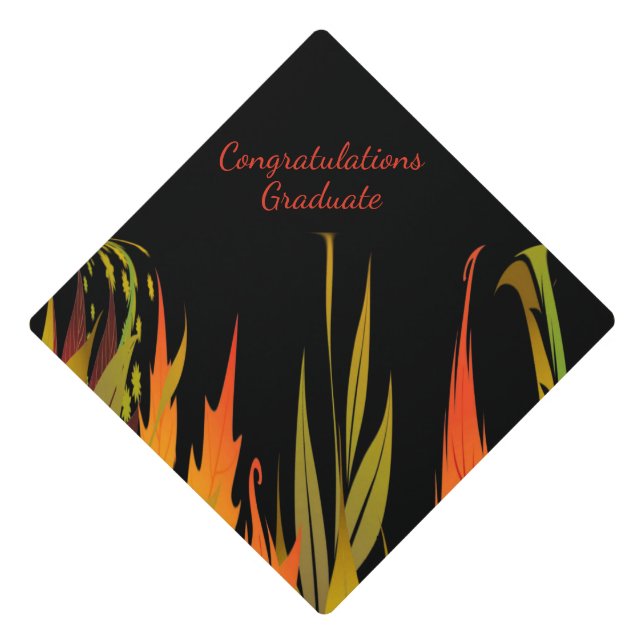 Autumn Fire Graduation Cap Topper (Front)