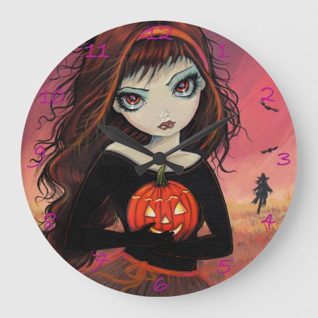 Autumn Fire Halloween Art Clock (Front)