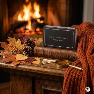 Autumn Fireside Minimalist Typography Black Matchboxes