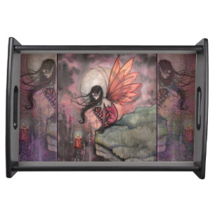 Autumn Flame Fairy Fantasy Art Serving Tray