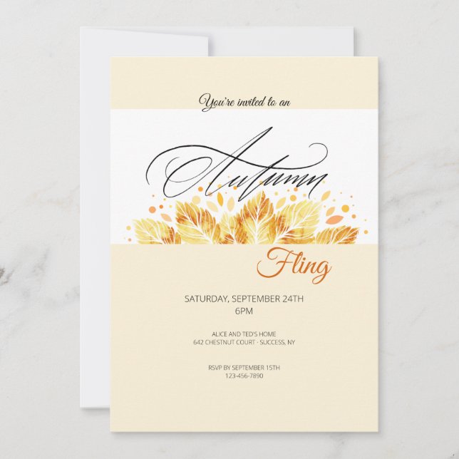 Autumn Fling Invitation (Front)