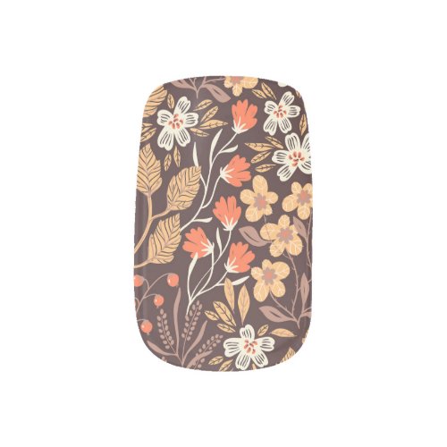 Autumn Flora Vintage Seamless Pattern Minx Nail Art