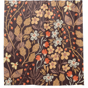 Autumn Flora: Vintage Seamless Pattern Shower Curtain