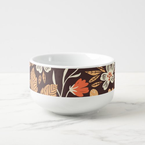 Autumn Flora Vintage Seamless Pattern Soup Mug