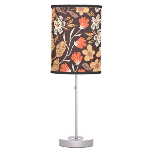 Autumn Flora Vintage Seamless Pattern Table Lamp