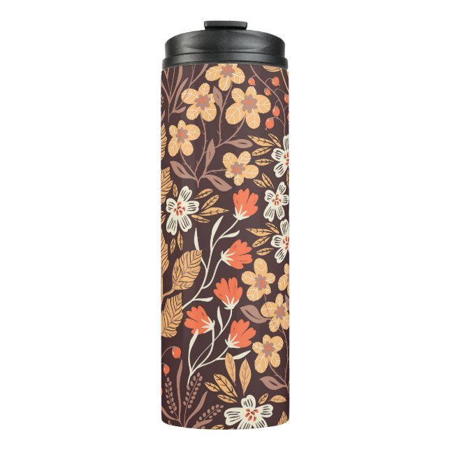 Autumn Flora: Vintage Seamless Pattern Thermal Tumbler (Front)