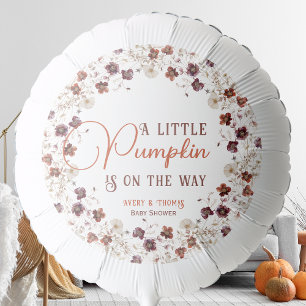 Autumn Floral A Little Pumpkin Baby Shower Balloon