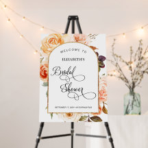 Autumn Floral Arch Frame Bridal Shower Welcome