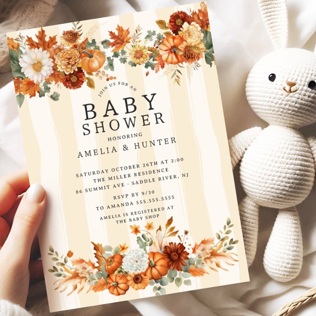 Autumn Floral Baby Shower Invitation (Creator Uploaded)