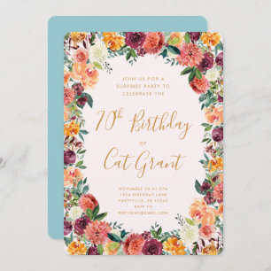 Autumn Floral Birthday Invitation Any Age