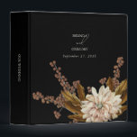Autumn Floral Black Watercolor Fall Wedding 3 Ring Binder<br><div class="desc">An elegant black earthy tones fall watercolor calligraphy signature script wedding design. A rustic autumn design that uses copper shades and botanical florals along with vintage script calligraphy typography. A classy earthy toned black, brown, beige autumn fall calligraphy signature design ideal for all types of weddings. A classic seasonal wedding...</div>