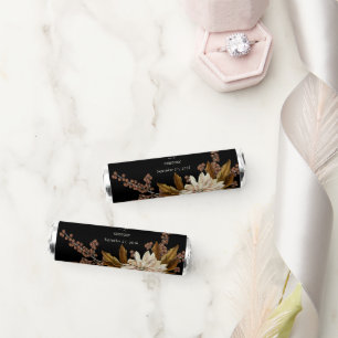 Autumn Floral Black Watercolor Fall Wedding Breath Savers® Mints