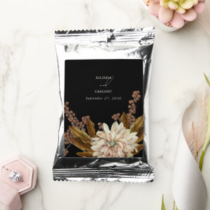 Autumn Floral Black Watercolor Fall Wedding Coffee Drink Mix