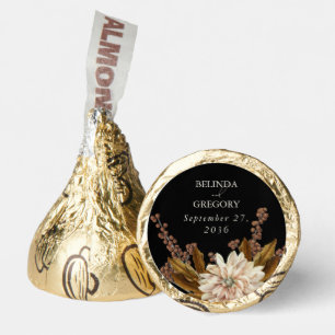 Autumn Floral Black Watercolor Fall Wedding Hershey®'s Kisses®