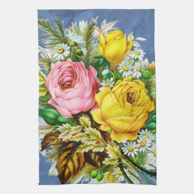 Autumn Floral Bouquet Watercolor Towel (Vertical)