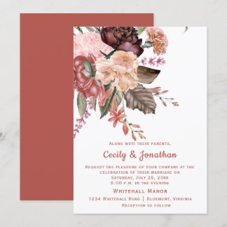Autumn Floral Bouquet Wedding | Invitation