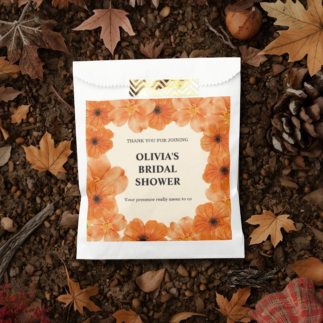 Autumn floral bridal shower favor bags (Creator Uploaded)