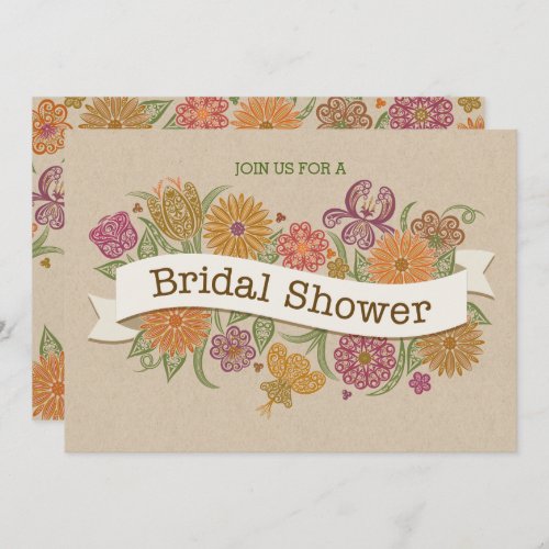 Autumn Floral Bridal Shower Invitation