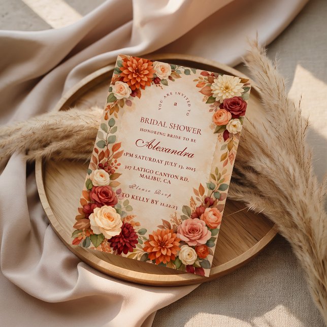 Autumn Floral Bridal Shower Invitation (Creator Uploaded)