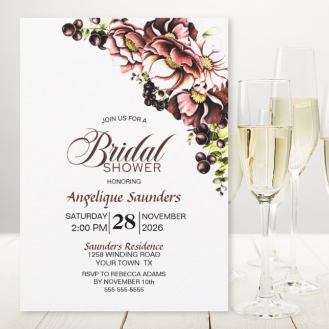 Autumn Floral Bridal Shower Invitation (Creator Uploaded)
