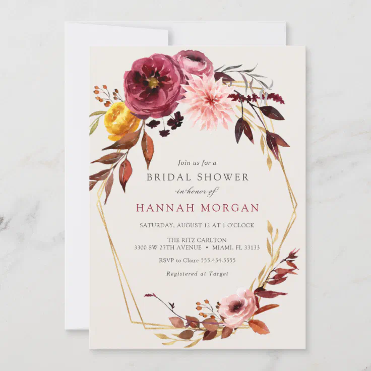 Autumn Floral Bridal Shower invitation