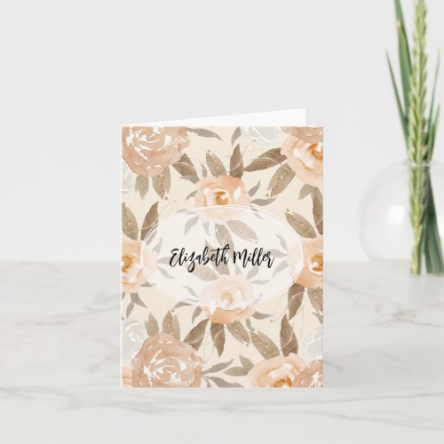 Autumn Floral Bridal Shower Thank You Note Card