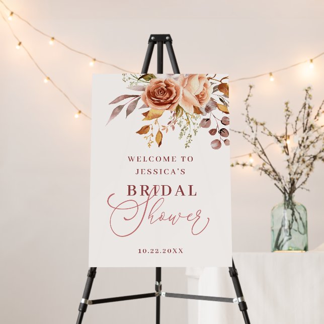 Autumn Floral Bridal Shower Welcome Foam Boards (In Situ (Stand))