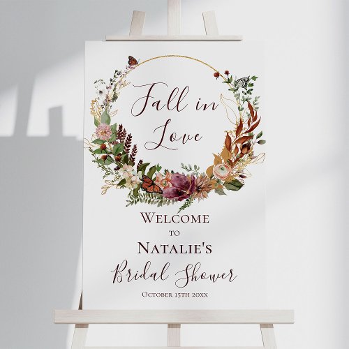 Autumn Floral Bridal Shower Welcome Sign