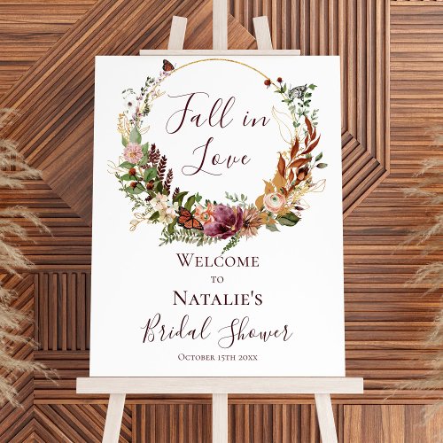 Autumn Floral Bridal Shower Welcome Sign