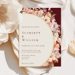 Autumn Floral Burgundy Cream Modern Wedding Invitation<br><div class="desc">This autumn floral burgundy cream modern wedding invitation design is a dreamy ensemble that embodies the essence of vintage charm and modern elegance. Featuring autumn florals and leaves in fall colors, accented with gold geometric borders, our design offers a simple yet captivating aesthetic perfect for your summer or fall celebration....</div>