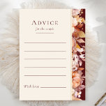 Autumn Floral Burgundy Cream Wedding Advice Card<br><div class="desc">This autumn floral burgundy cream wedding advice card design is a dreamy ensemble that embodies the essence of vintage charm and modern elegance. Featuring autumn florals and leaves in fall colors, accented with gold geometric borders, our design offers a simple yet captivating aesthetic perfect for your summer or fall celebration....</div>