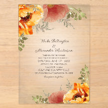 Autumn Floral Burnt Orange Rustic Wedding