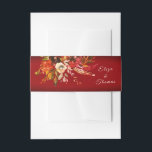 Autumn Floral Burnt Red Invitation Belly Band<br><div class="desc">Watercolor floral elements in beautiful fall colors,  set over a burnished autumn red background. The design is finished with ivory script calligraphy. If you would like assistance or a custom order,  please send me an email or message me on this site. I would love to help! susanmingaydesigns@gmail.com</div>