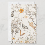 Autumn Floral Butterfly Paper Sheet