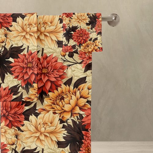 Autumn Floral Chrysanthemums Bath Towel Set