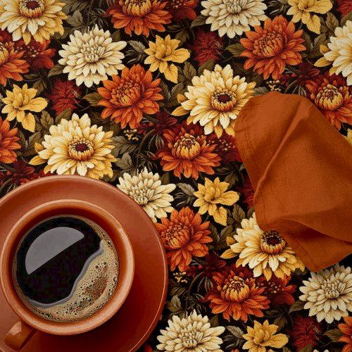 Autumn Floral Chrysanthemums Tablecloth