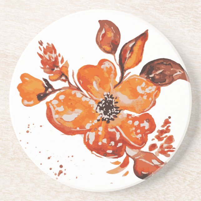 Autumn floral coaster (Front)