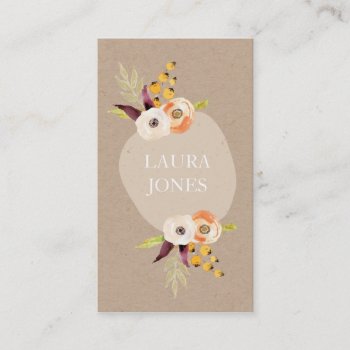 Autumn Floral Country Business Cards by Pip_Gerard at Zazzle