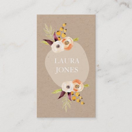Autumn Floral Country Business Cards