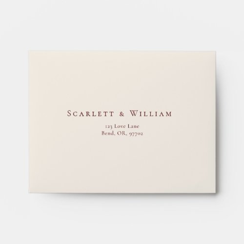 Autumn Floral Cream Self Addressed Wedding RSVP Envelope