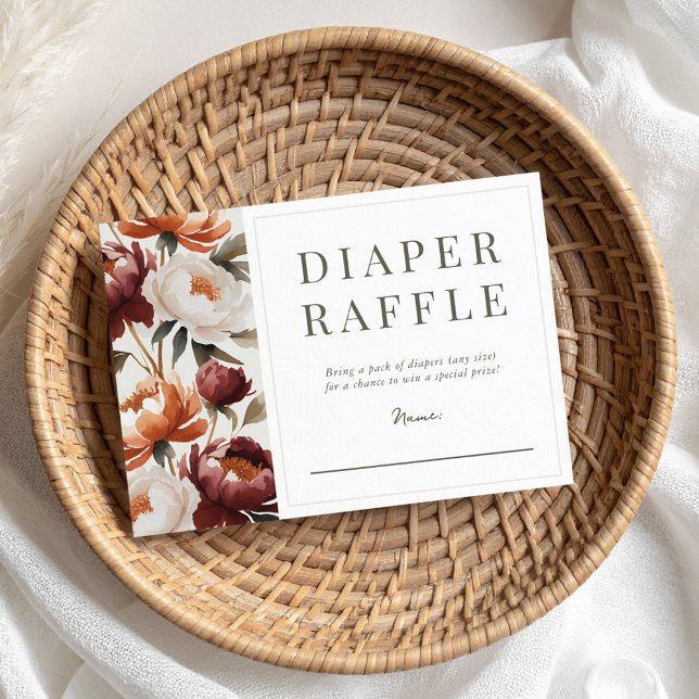Autumn Floral Diaper Raffle Enclosure Card (Creator Uploaded)