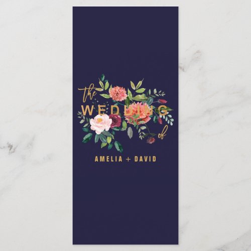 Autumn Floral Dinner Menu Card